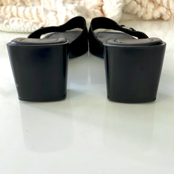 IDEA Ladies Open Toe Mules. Black Sandals. Wider Heel. Size 8. - Picture 4 of 14